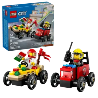 LEGO® City -  La voiture-pizza contre le camion de pompiers - 60458