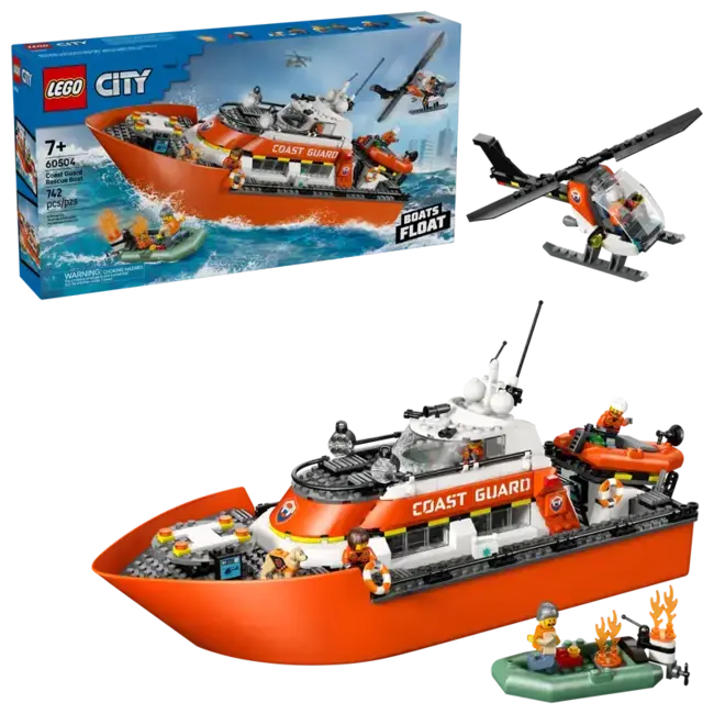 LEGO® City - Le bateau de sauvetage et l’hélicoptère de la garde côtière - 60504