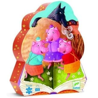 Djeco Puzzle silhouette - Les trois petits cochons 24mcx