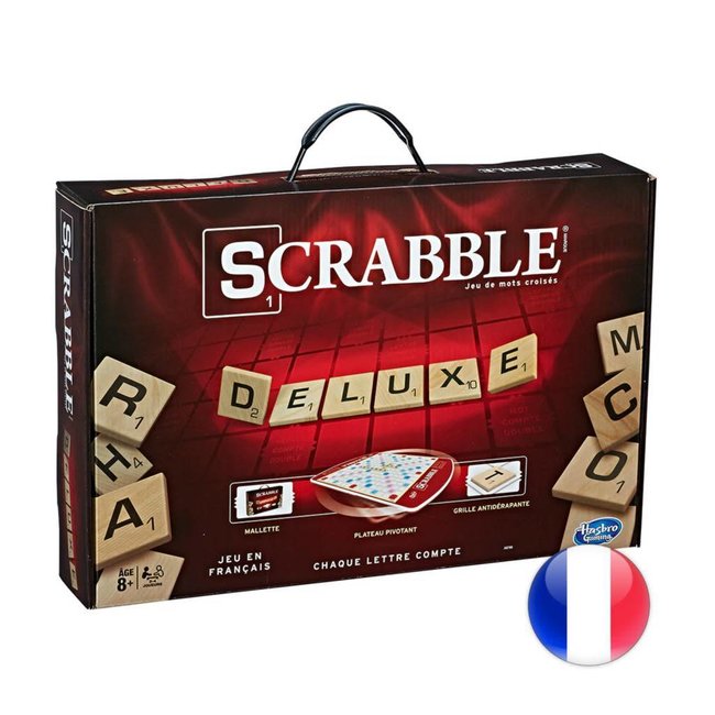 Jeu de société Scrabble édition Deluxe plateau tournant en bois Mat