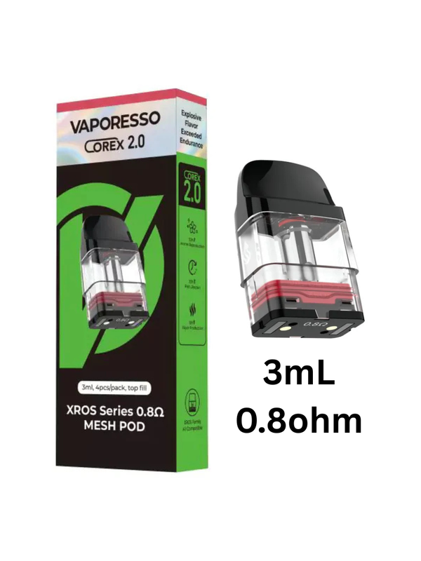 Vaporesso XROS Replacement Pods 0.8ohm (3mL/4PCS)