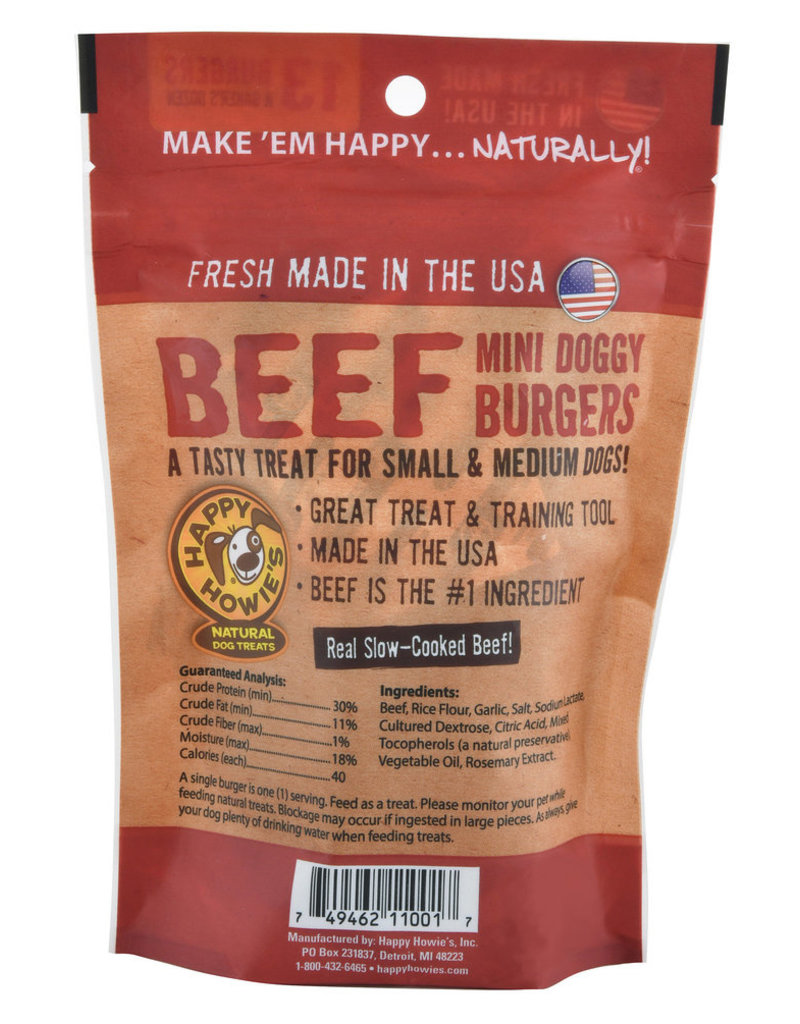 Happy Howie's Happy Howie's Baker's Dozen Dog Treats | Beef Burger 2" 4.6 oz