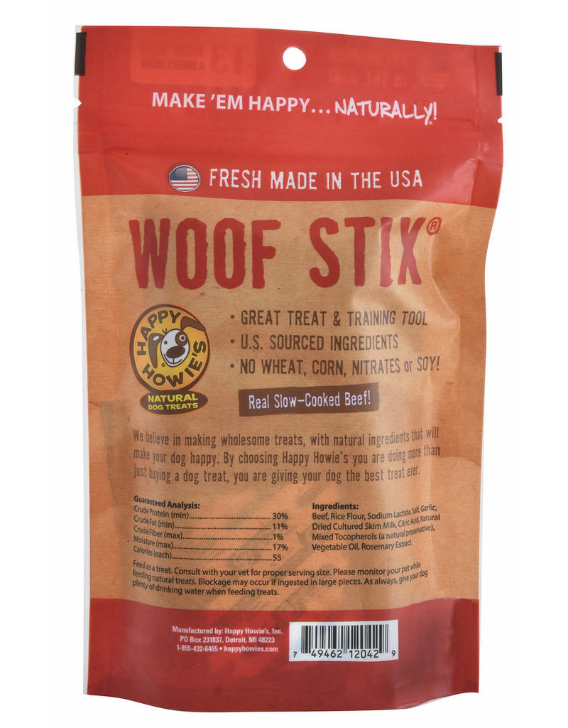 Happy Howie's Happy Howie's Baker's Dozen Dog Treats | Beef Woof Stix 6" 7.5 oz