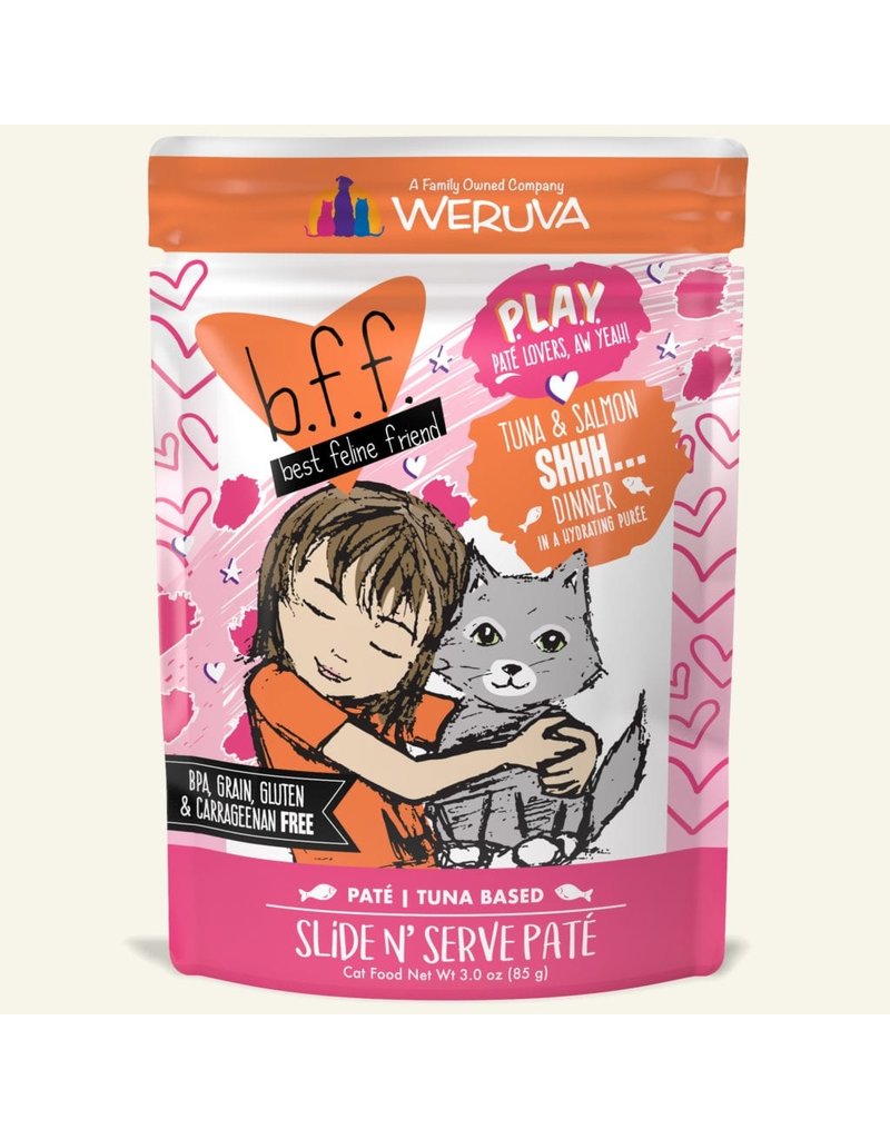 Weruva Weruva BFF PLAY Tuna Based Pate Pouch | Shhh... Tuna & Salmon 3 oz CASE