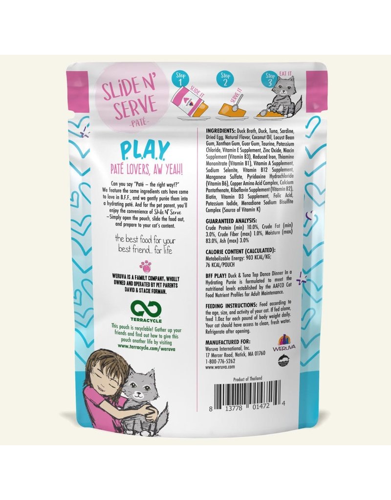 Weruva Weruva BFF PLAY Land & Sea Pate Pouch | Tap Dance Duck & Tuna 3 oz CASE