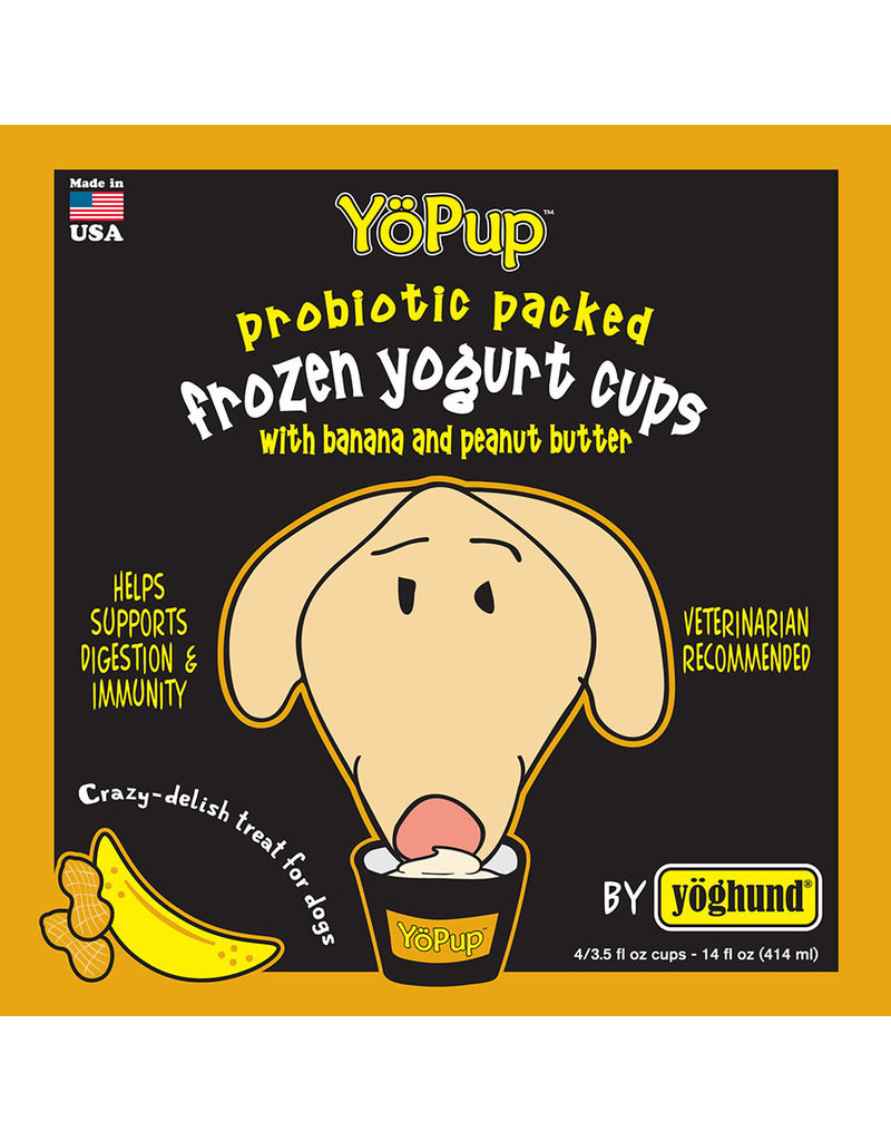 Yoghund Yoghund Frozen Yogurt for Dogs Banana & Peanut Butter 4 pack / 3.5 oz cups (*Frozen Products for Local Delivery or In-Store Pickup Only. *)