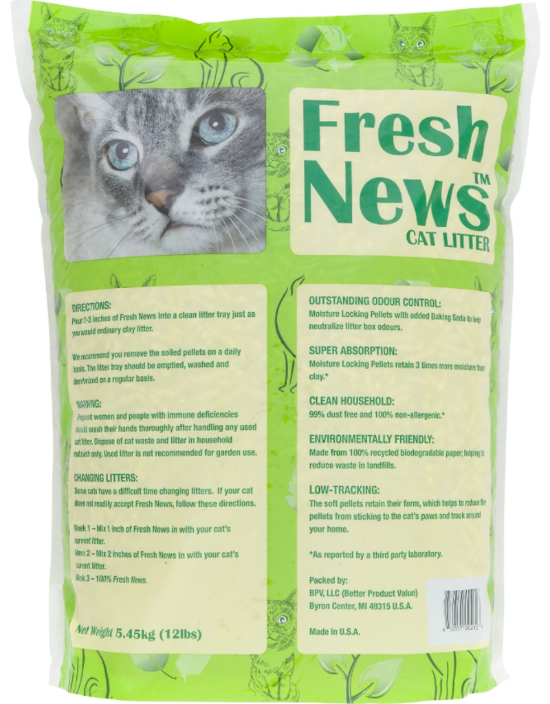 Fresh News Fresh News Recycled Paper Cat Litter 25 lb (* Litter 12 lbs or More for Local Delivery or In-Store Pickup Only. *)