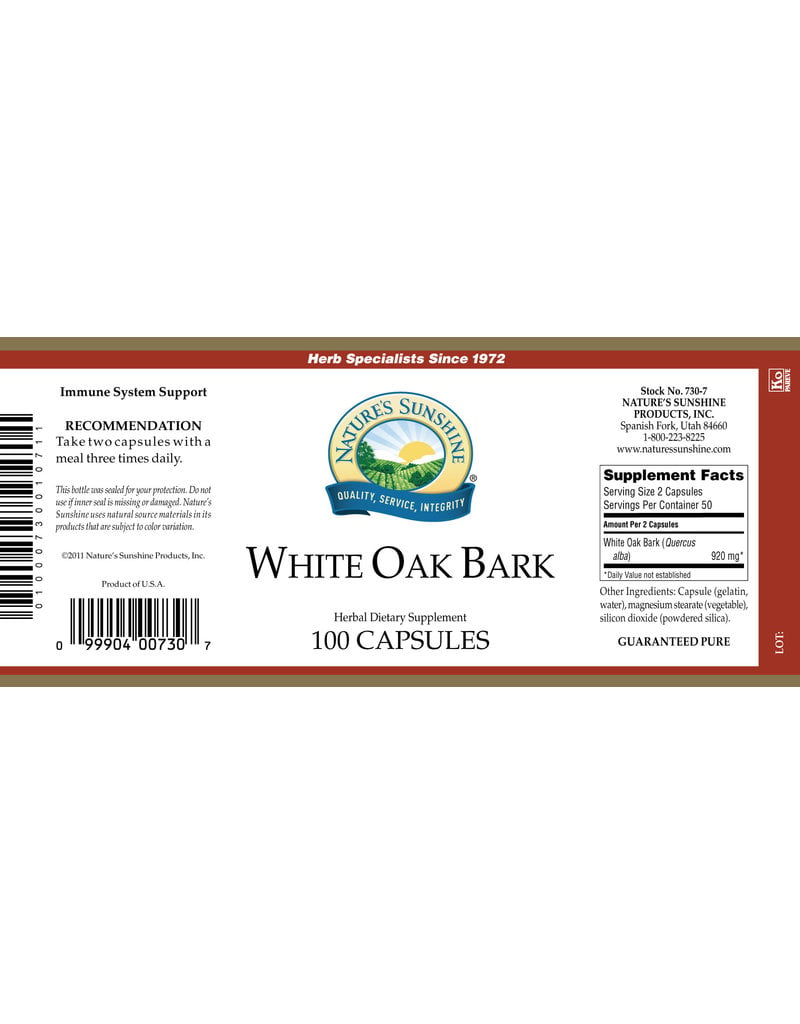 Nature's Sunshine Nature's Sunshine Supplements White Oak Bark 100 capsules