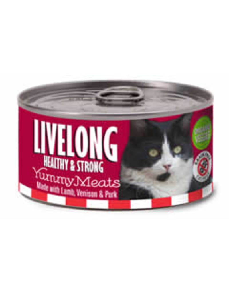 Livelong LiveLong Cat Canned Food Yummy Meats Lamb, Venison, Pork 5.5 oz single