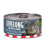 Livelong LiveLong Cat Canned Food Yummy Seafood Salmon & Sardine 5.5 oz single