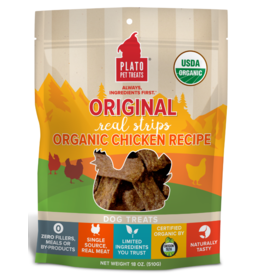 Plato Plato Dog Jerky Treats Organic Chicken Strips 18 oz