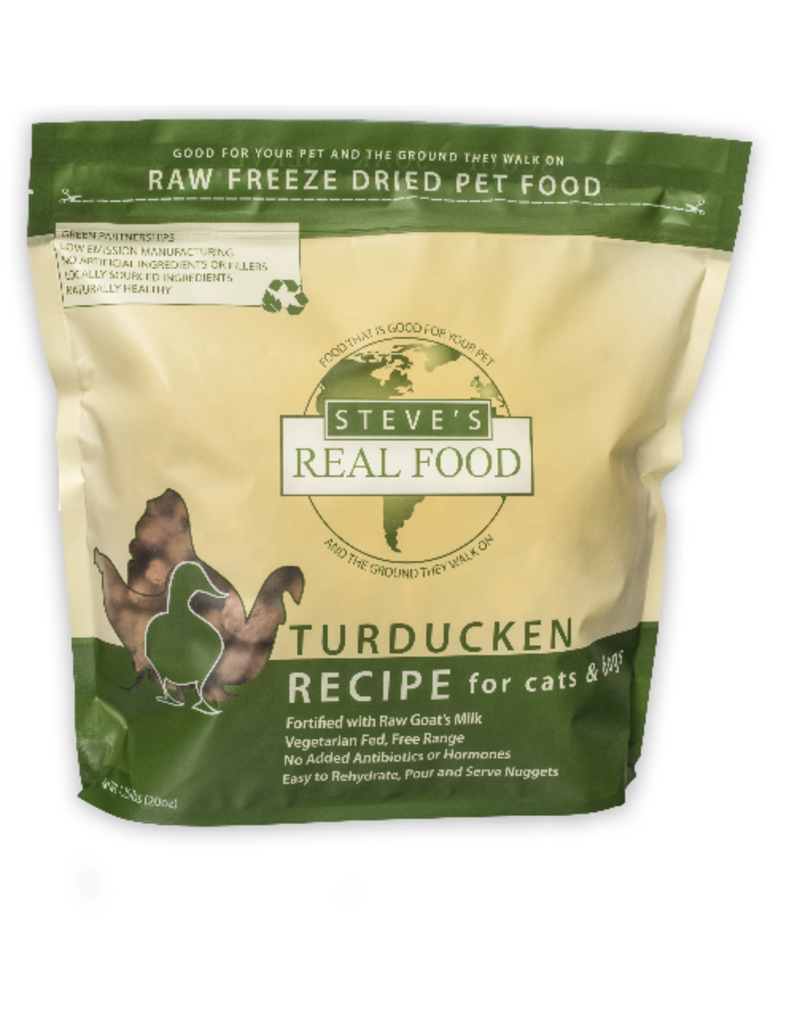 Steve's Real Food The Pet Beastro Steve's Real Food Freeze Dried Dog Food Turducken 20 oz For Raw Feeding and High Protein Diets