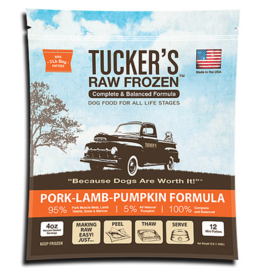 Tuckers Tucker's Raw Frozen Dog Food Pork Lamb Pumpkin Patties 6 lb (*Frozen Products for Local Delivery or In-Store Pickup Only. *)