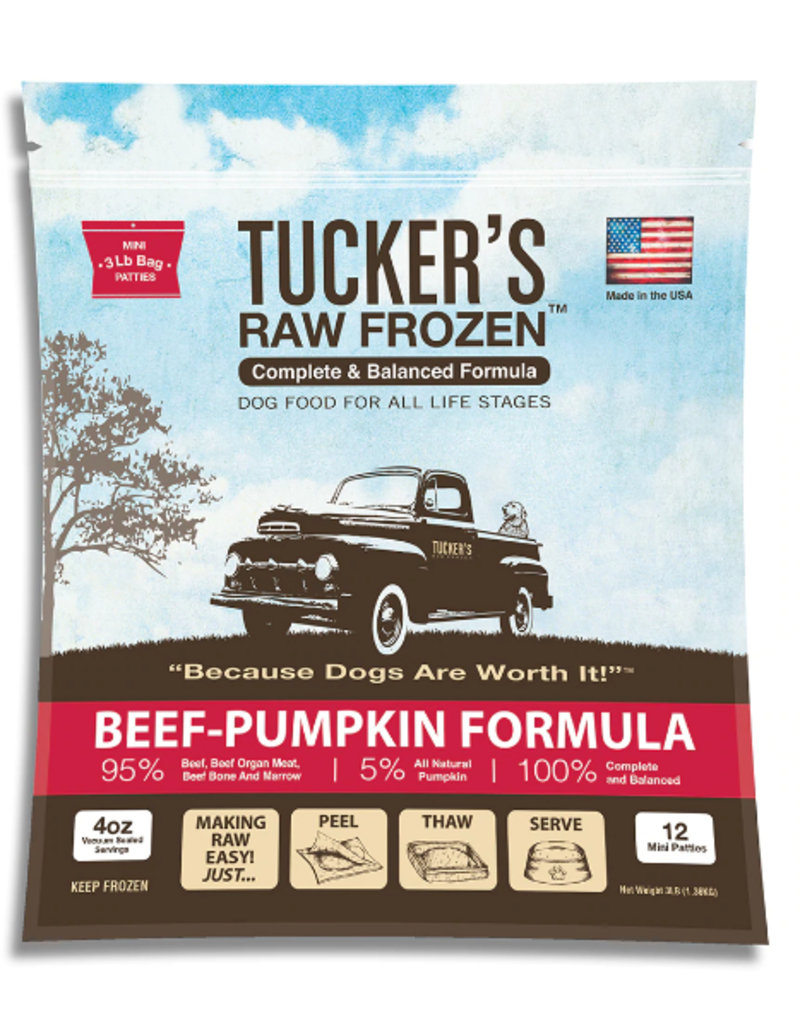 Tuckers Tucker's Raw Frozen Dog Food Beef Pumpkin Patties 6 lb (*Frozen Products for Local Delivery or In-Store Pickup Only. *)