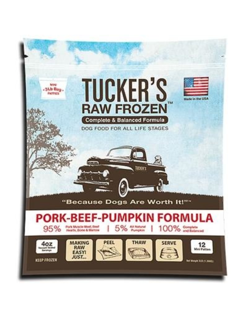 Tuckers Tucker's Raw Frozen Dog Food Pork Beef Pumpkin Patties 6 lb (*Frozen Products for Local Delivery or In-Store Pickup Only. *)