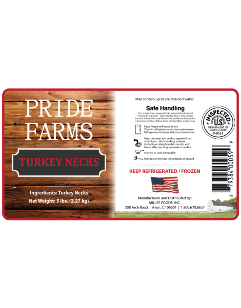 Oma's Pride Oma's Pride O'Paws Dog Raw Frozen Turkey Necks CASE 5 lb (*Frozen Products for Local Delivery or In-Store Pickup Only. *)