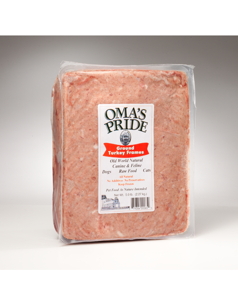 Oma's Pride Oma's Pride O'Paws Dog Raw Frozen Ground Turkey Frames 5 lb (*Frozen Products for Local Delivery or In-Store Pickup Only. *)