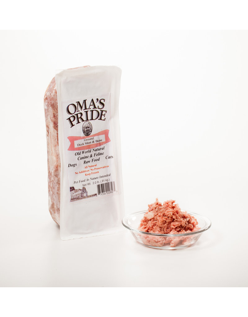 Oma's Pride Oma's Pride O'Paws Dog Raw Frozen Ground Duck Meat & Bone 2 lb (*Frozen Products for Local Delivery or In-Store Pickup Only. *)