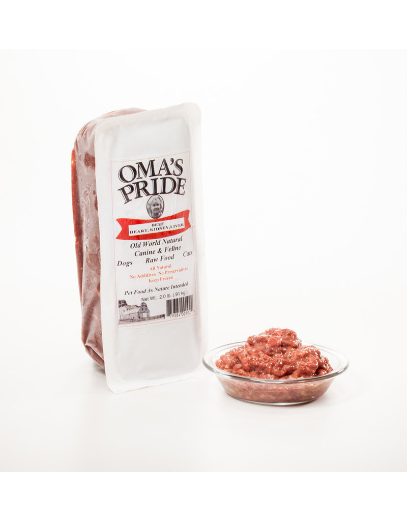 Oma's Pride Oma's Pride O'Paws Dog Raw Frozen Beef Organ Blend 2 lb (*Frozen Products for Local Delivery or In-Store Pickup Only. *)