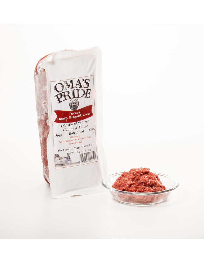 Oma's Pride Oma's Pride O'Paws Dog Raw Frozen Ground Turkey Organs 2 lb (*Frozen Products for Local Delivery or In-Store Pickup Only. *)