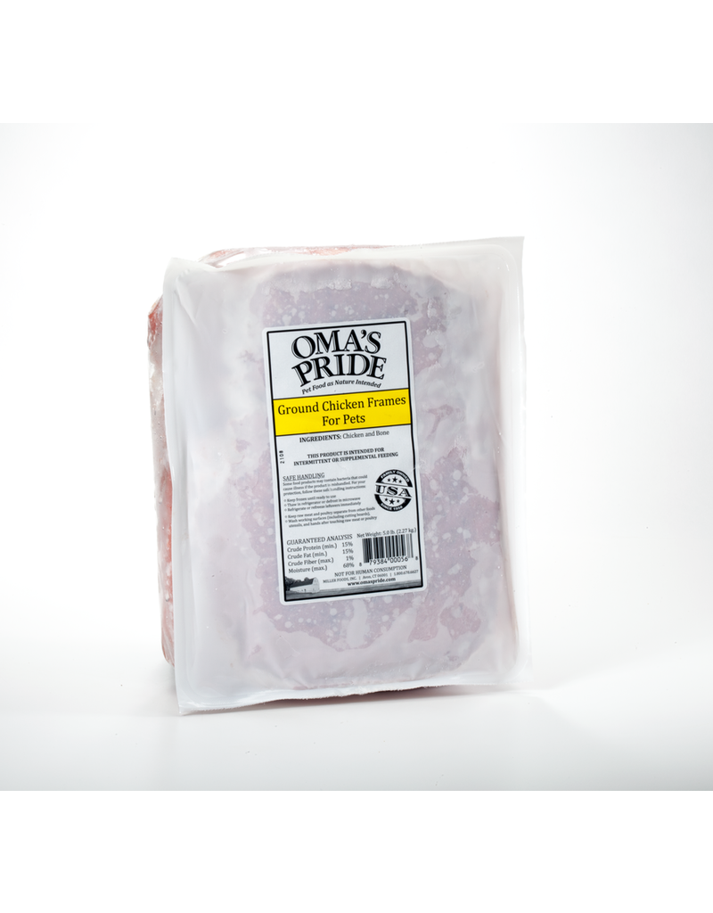 Oma's Pride Oma's Pride O'Paws Dog Raw Frozen Ground Chicken Frames 5 lb (*Frozen Products for Local Delivery or In-Store Pickup Only. *)