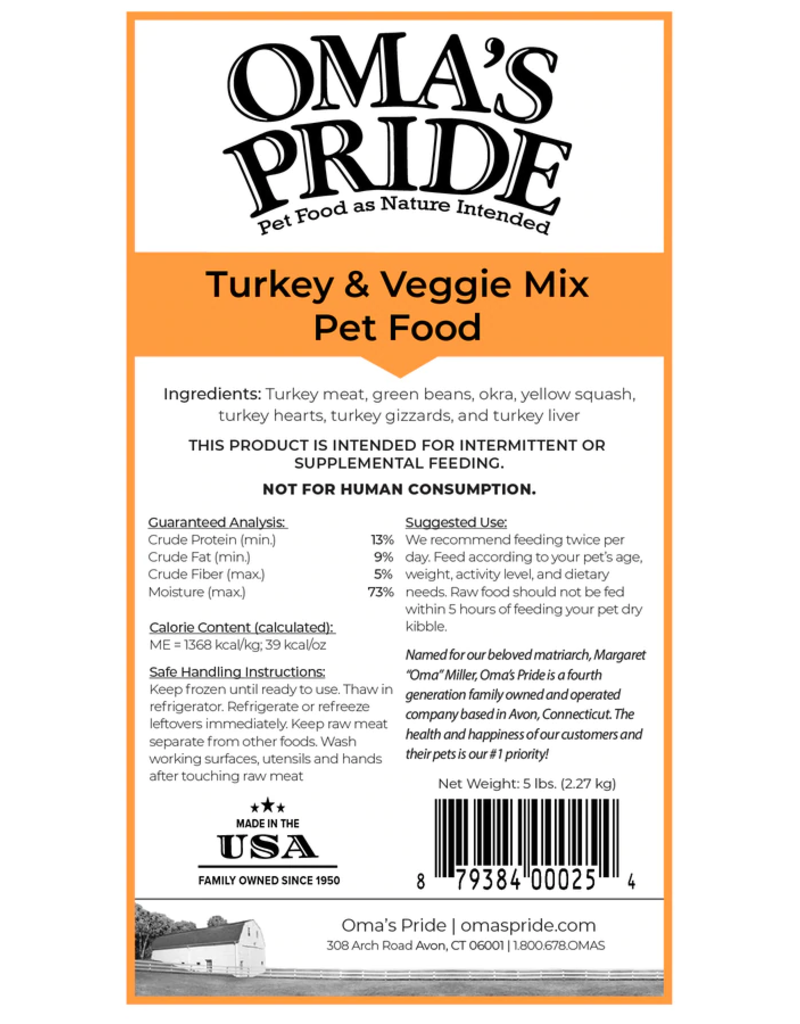 Oma's Pride Oma's Pride Frozen Mixes Turkey Mix 5 lb CASE (*Frozen Products for Local Delivery or In-Store Pickup Only. *)