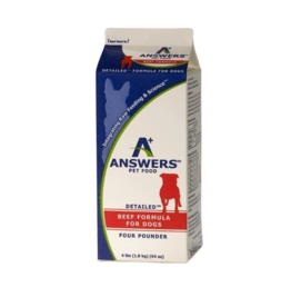 Answer's Pet Food Answers Frozen Dog Food Detailed Beef Carton 4 lbs (*Frozen Products for Local Delivery or In-Store Pickup Only. *)