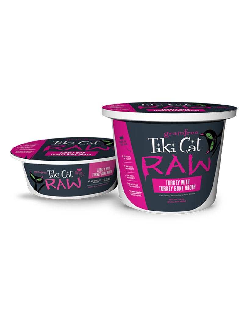 Tiki Cat The Pet Beastro Tiki Cat Raw Frozen Cat Food CASE Turkey w/ Bone Broth 24 oz For Raw Feeding and High Protein Diets (*Frozen Products for Local Delivery or In-Store Pickup Only. *)