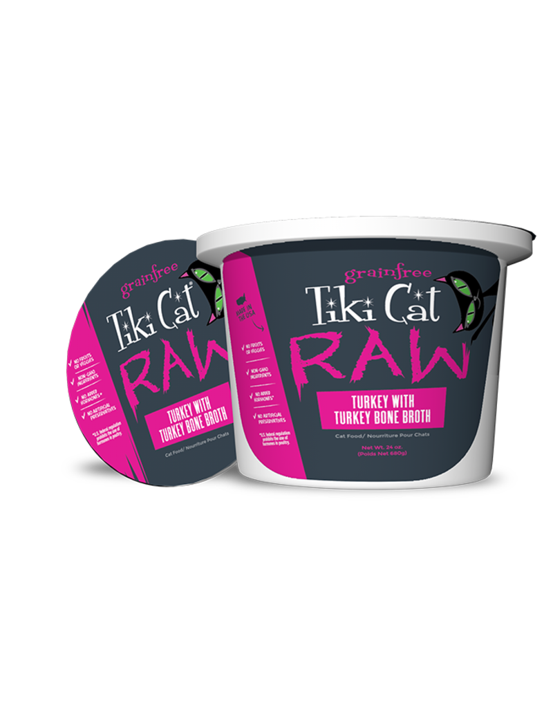 Tiki Cat The Pet Beastro Tiki Cat Raw Frozen Cat Food CASE Turkey w/ Bone Broth 24 oz For Raw Feeding and High Protein Diets (*Frozen Products for Local Delivery or In-Store Pickup Only. *)