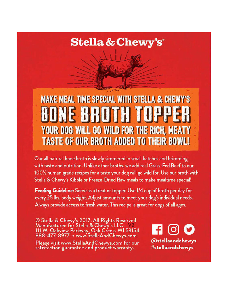 Stella & Chewy's The Pet Beastro Stella & Chewy's Bone Broth Topper CASE Grass-Fed Beef 11 oz To Improve Cats and Dogs Hydration