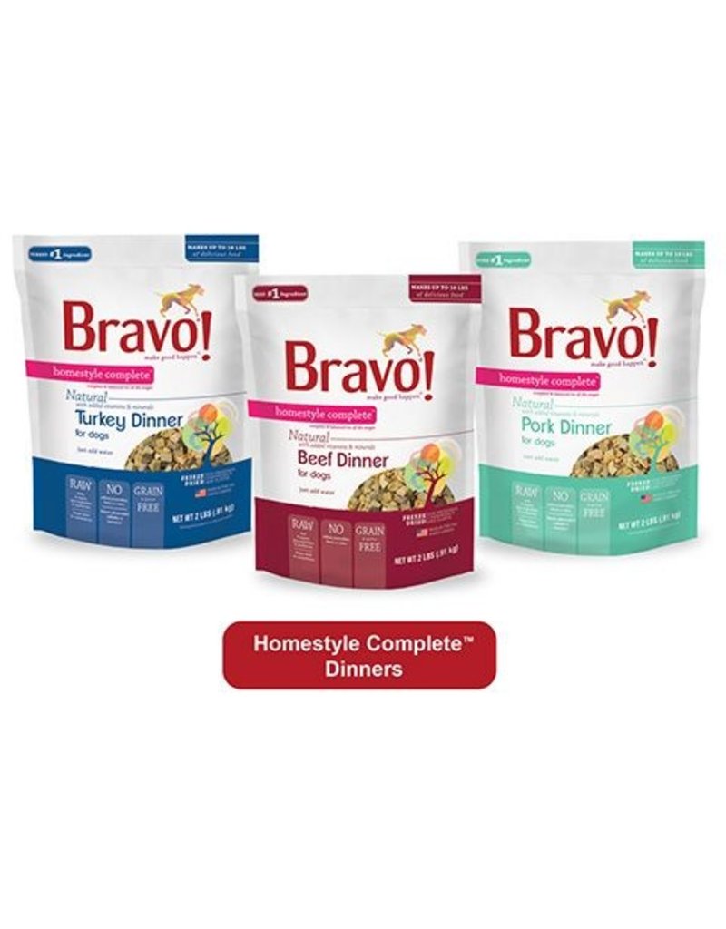 Bravo The Pet Beastro Bravo Homestyle Complete Dehydrated Dog Food Pork 3 oz All-Natural For Raw Feeding and High Protein Diets Limited-Ingredient Grain-Free Gluten-Free Freeze-Dried