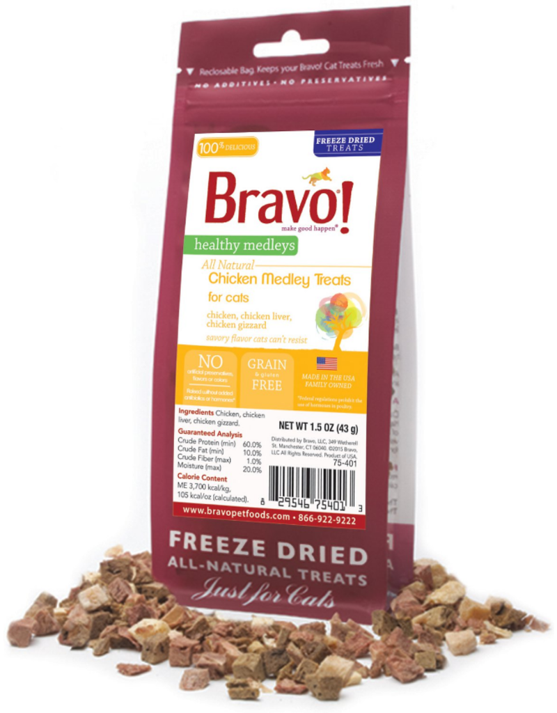 Bravo Bravo Freeze Dried Cat Treats | Chicken Medley 1.5 oz