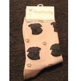 Sock Daddy DISC The Pet Beastro Sock Daddy Unisex One Size Cotton Socks | Pug Brown & Black Custom-Made Dog Breed Socks Machine-Washable Crew Mid-Shin Gift
