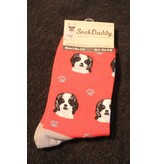 Sock Daddy DISC The Pet Beastro Sock Daddy Unisex One Size Cotton Socks | Shih Tzu with Red Custom-Made Dog Breed Socks Machine-Washable Crew Mid-Shin Gift