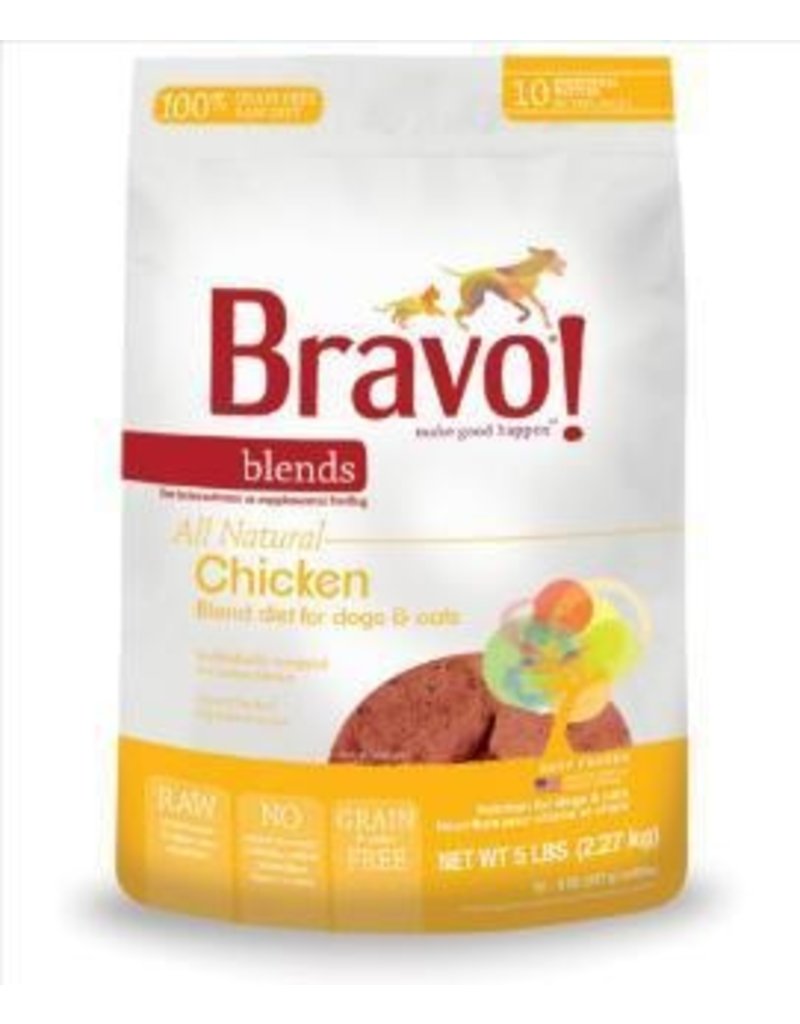 Bravo The Pet Beastro Bravo Frozen Patties Chicken 5 lbs All-Natural Dog and Cat Food for Supplemental Raw Feeding & High Protein Diets Limited-Ingredient (*Frozen Products for Local Delivery or In-Store Pickup Only. *)