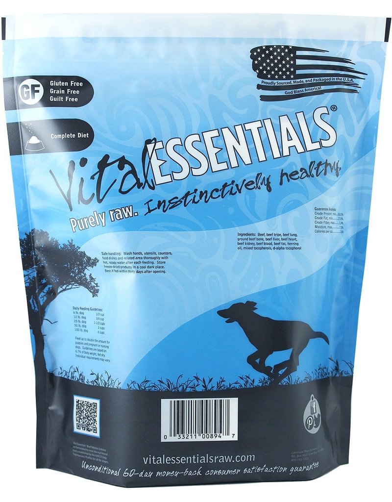 Vital Essentials The Pet Beastro Vital Essentials Frozen Dog Food Beef Niblets 3 lbs All-Natural Dog Food for Raw Feeding and High-Protein Diets Limited-Ingredient (*Frozen Products for Local Delivery or In-Store Pickup Only. *)