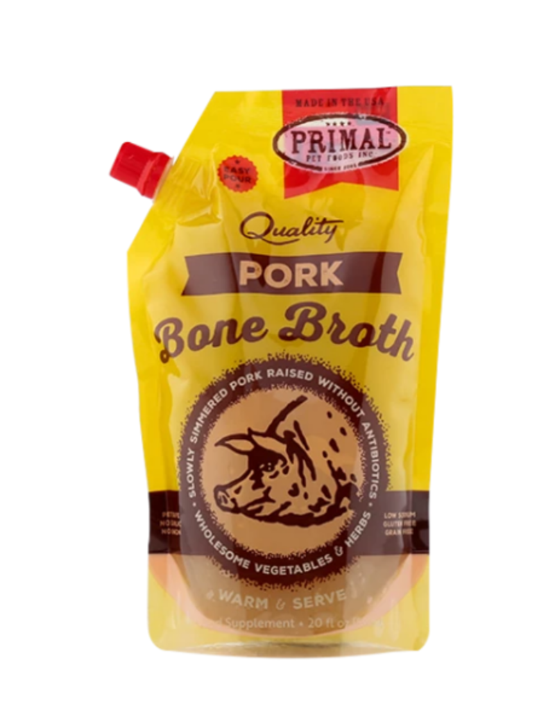 Primal Pet Foods The Pet Beastro Primal Frozen Bone Broth Pork 20 oz All-Natural Supplement for Dogs and Cats Protein Hydration Moisture Digestion Immune Liver and Joint Support (*Frozen Products for Local Delivery or In-Store Pickup Only. *)