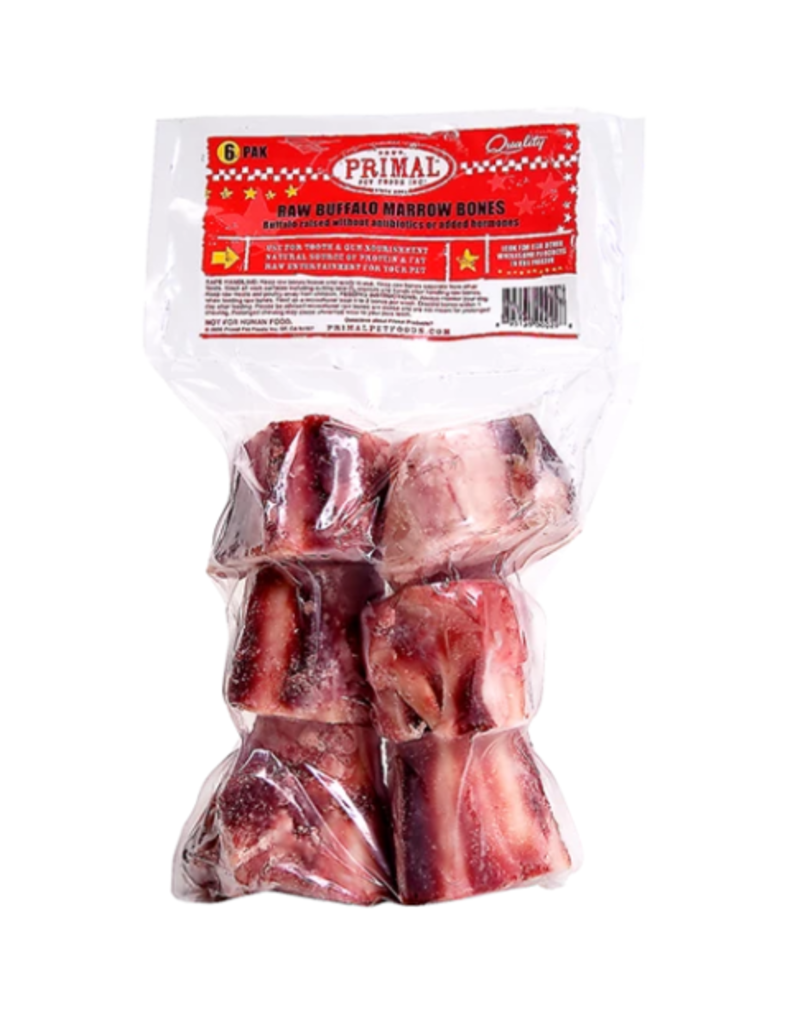 Primal Pet Foods Primal Frozen Raw Meaty Bones Buffalo Marrow Bones 2" 6 pk (*Frozen Products for Local Delivery or In-Store Pickup Only. *)