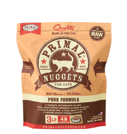 Primal Pet Foods Primal Raw Frozen Nuggets Cat Food Pork 3 lb CASE/8 (*Frozen Products for Local Delivery or In-Store Pickup Only. *)