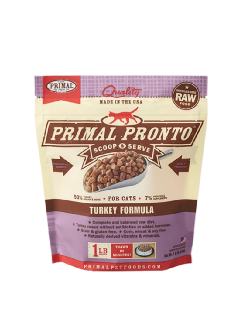 Primal Pet Foods Z Primal Raw Frozen Pronto Cat Food Turkey 1 lb (*Frozen Products for Local Delivery or In-Store Pickup Only. *)