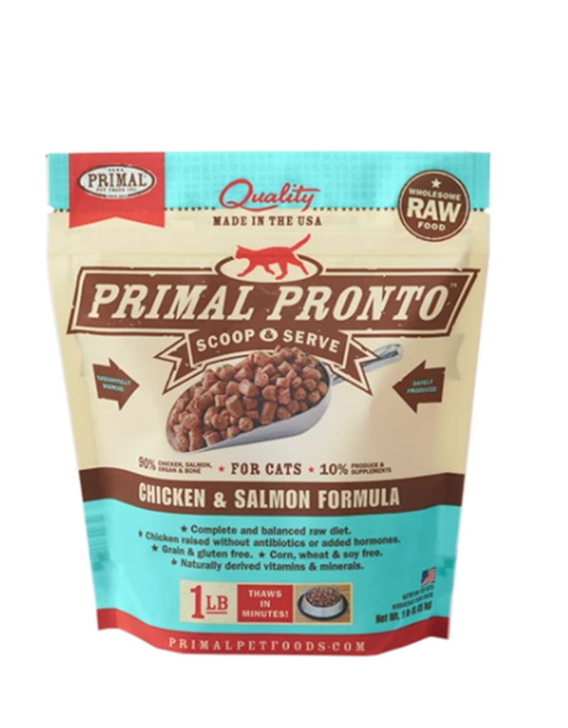 Primal Pet Foods Primal Raw Frozen Pronto Cat Food Chicken & Salmon 1 lb (*Frozen Products for Local Delivery or In-Store Pickup Only. *)