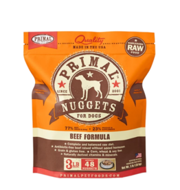 Primal Pet Foods Primal Raw Frozen Nuggets Dog Food Beef 3 lb CASE/8 (*Frozen Products for Local Delivery or In-Store Pickup Only. *)