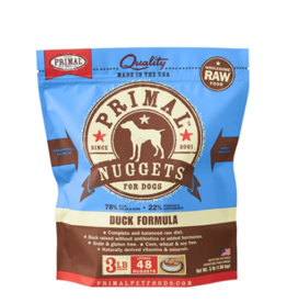Primal Pet Foods Primal Raw Frozen Nuggets Dog Food Duck 3 lb CASE/8 (*Frozen Products for Local Delivery or In-Store Pickup Only. *)