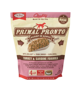 Primal Pet Foods Primal Raw Frozen Pronto Dog Food Turkey & Sardine 4 lb (*Frozen Products for Local Delivery or In-Store Pickup Only. *)