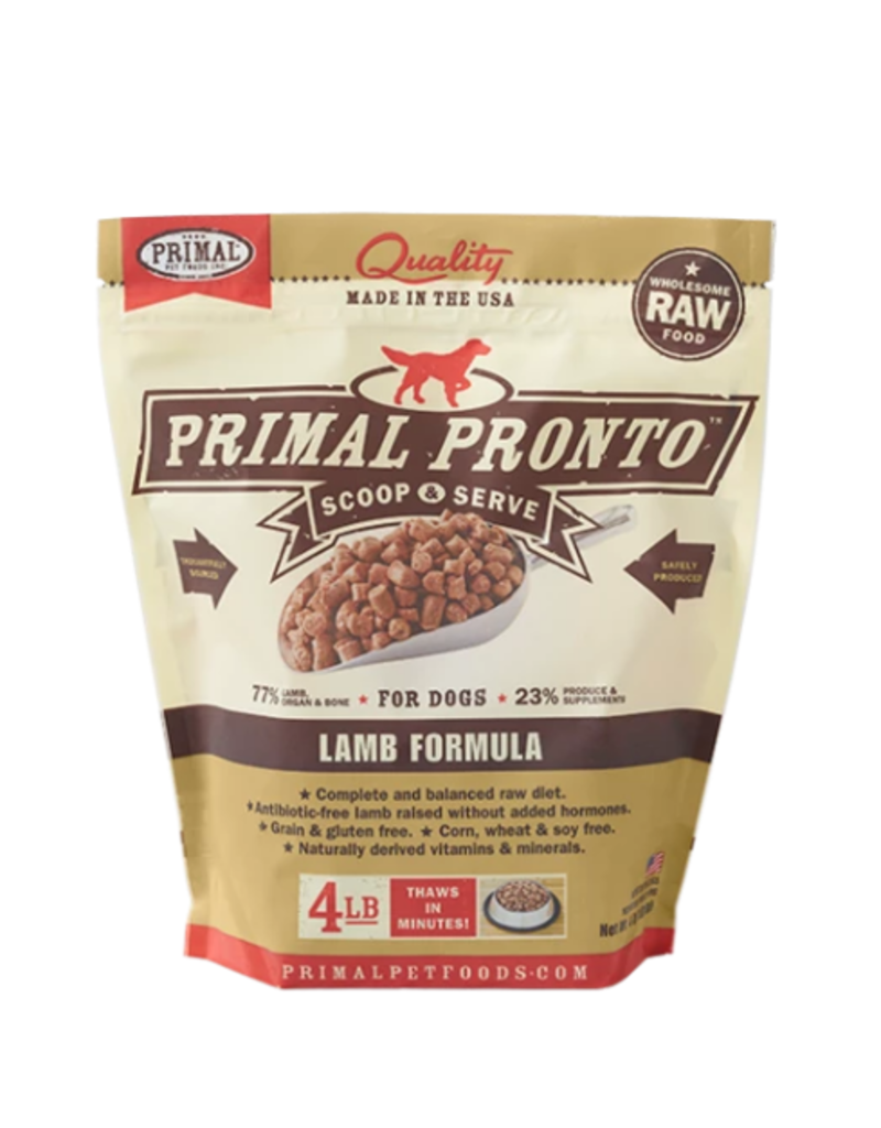 Primal Pet Foods Primal Raw Frozen Pronto Dog Food Lamb 4 lb (*Frozen Products for Local Delivery or In-Store Pickup Only. *)