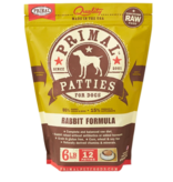 Primal Pet Foods Primal Raw Frozen Patties Dog Food Rabbit 6 lb (*Frozen Products for Local Delivery or In-Store Pickup Only. *)