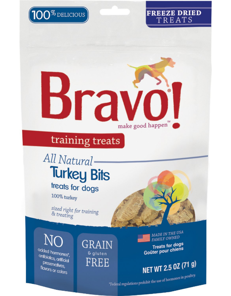 Bravo Bravo Freeze Dried Dog Treats Turkey Bits Training Treats 2.5 oz