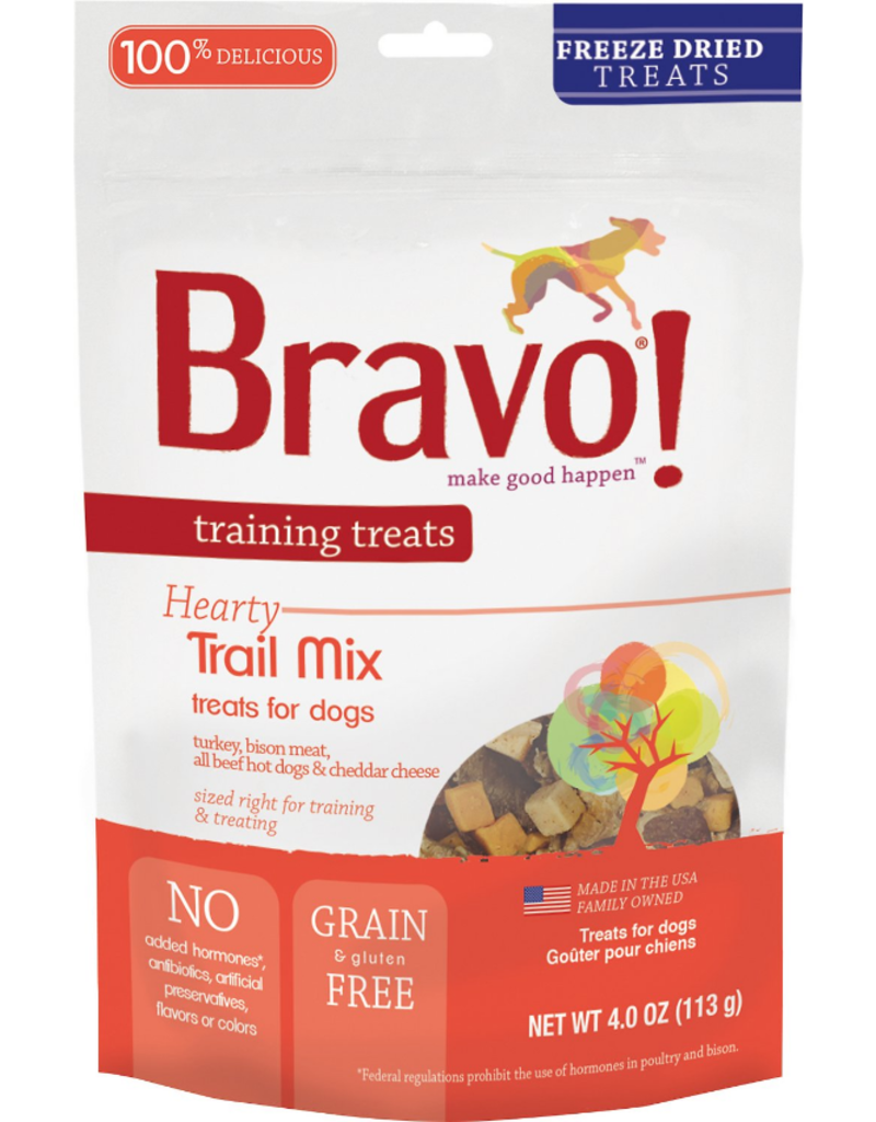 Bravo The Pet Beastro Bravo Freeze Dried Dog Treats Trail Mix Training Treats 4 oz All-Natural Dog Treats Pure Meat Protein  Low-Fat Dry-Roasted Turkey Bison Beef
