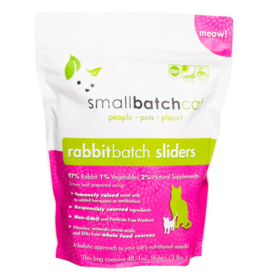 Smallbatch Pets Smallbatch Frozen Cat Food 1 oz Sliders | CASE Rabbit 3 lbs (*Frozen Products for Local Delivery or In-Store Pickup Only. *)