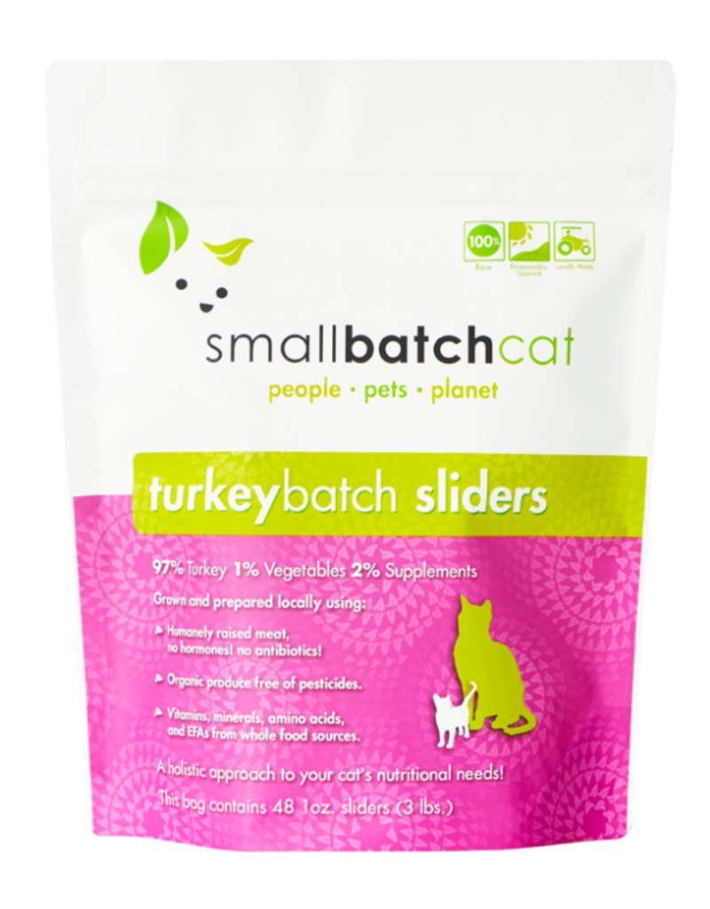Smallbatch Pets Smallbatch Frozen Cat Food 1 oz Sliders | Turkey 3 lbs (*Frozen Products for Local Delivery or In-Store Pickup Only. *)
